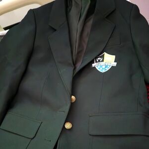 Black Blazer with Gold Buttons and Crest